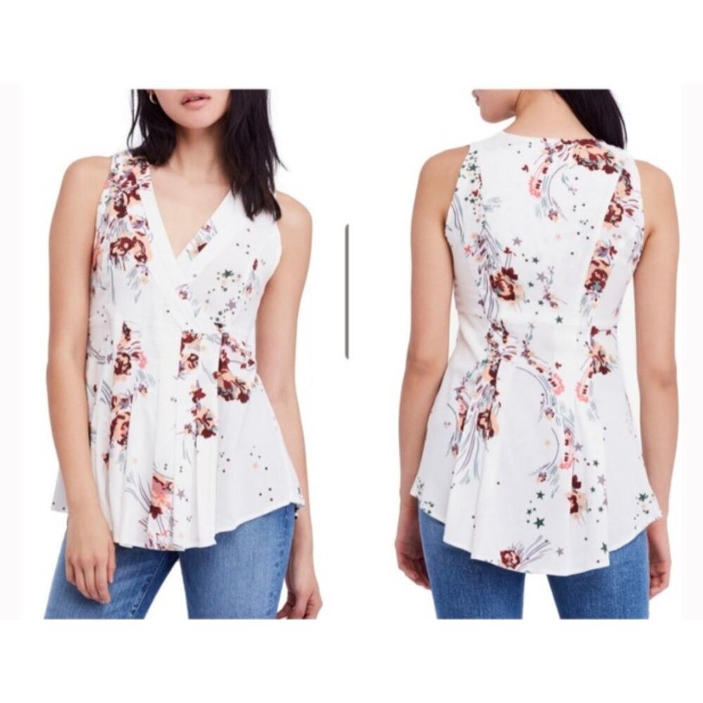 Free People Womens Back To Basic‎ Wrap Blouse